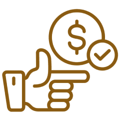 Hand pointing at dollar symbol