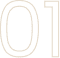 Black number 01 on white background